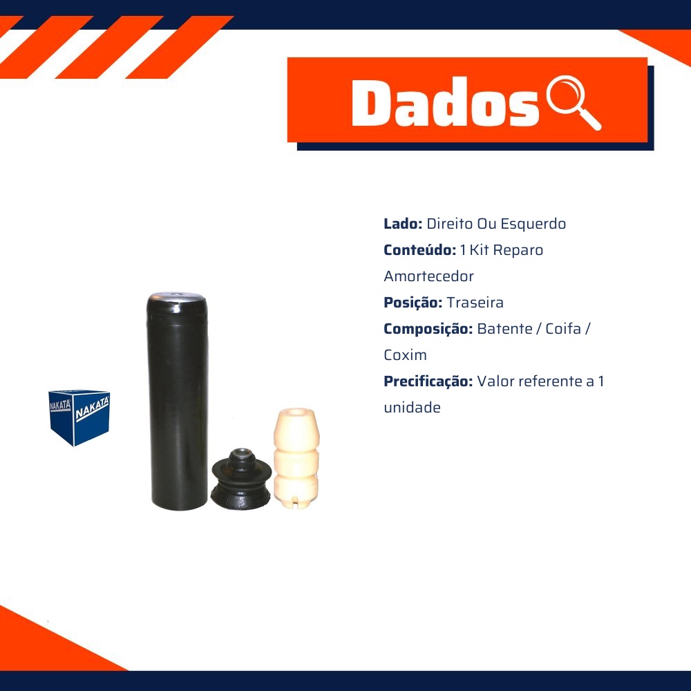 Kit de Reparo do Amortecedor Traseiro - Nakata - NK0309