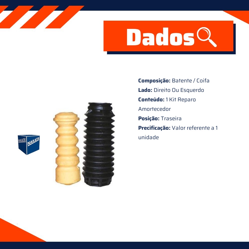 Kit de Reparo do Amortecedor Traseiro para Ford Fiesta e Fiesta Sedan - Nakata - NK0215