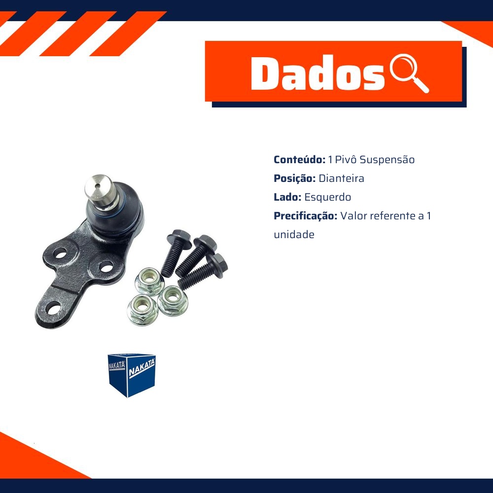 Pivô de Suspensão Dianteiro Esquerdo para Ford Focus e Focus Sedan - Nakata - N 92083