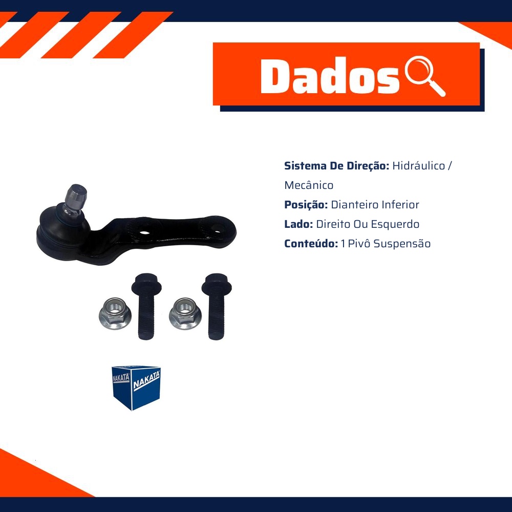 Pivô de Suspensão Dianteiro Inferior - Nakata - N 3045