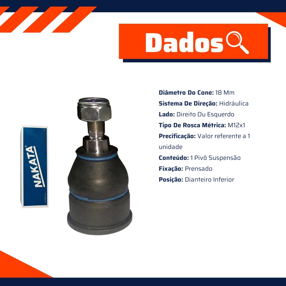 Pivô de Suspensão Dianteiro Inferior para Honda Civic - Nakata - N 99051