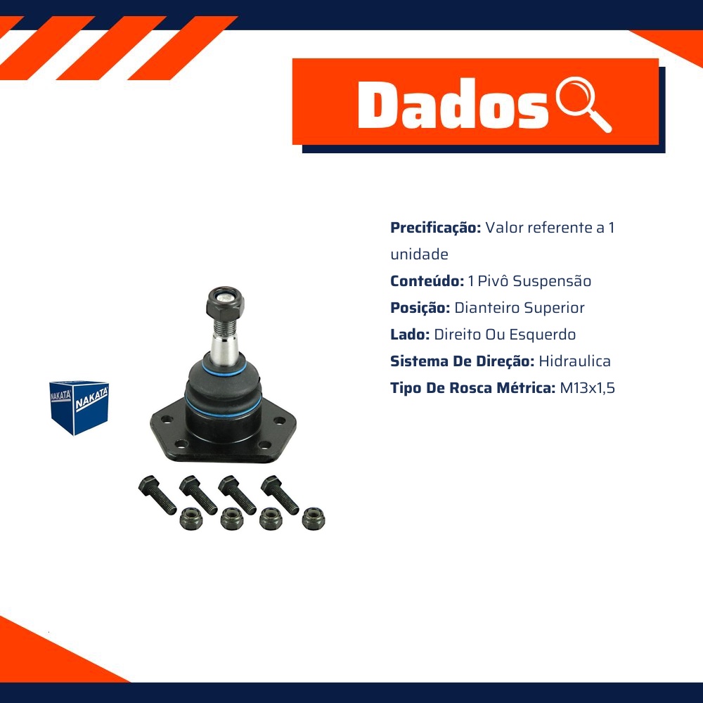 Pivô de Suspensão Dianteiro Superior para Chevrolet Blazer e S10 - Nakata - N 3012