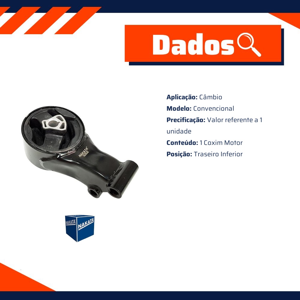 Coxim do Motor Traseiro Inferior para Chevrolet Cruze e Cruze Sport6 - Nakata - NB33096