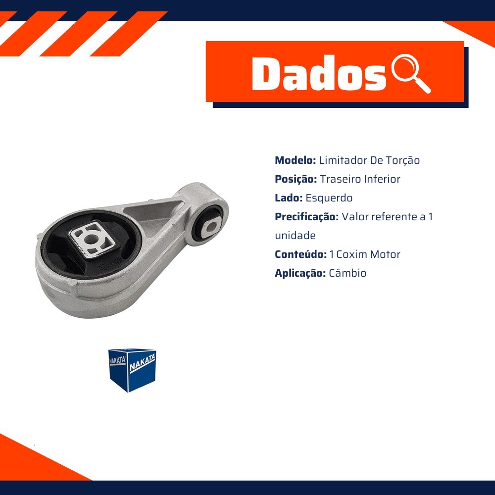 Coxim do Motor Traseiro Inferior Esquerdo para Ford Focus e Focus Sedan - Nakata - NB32031