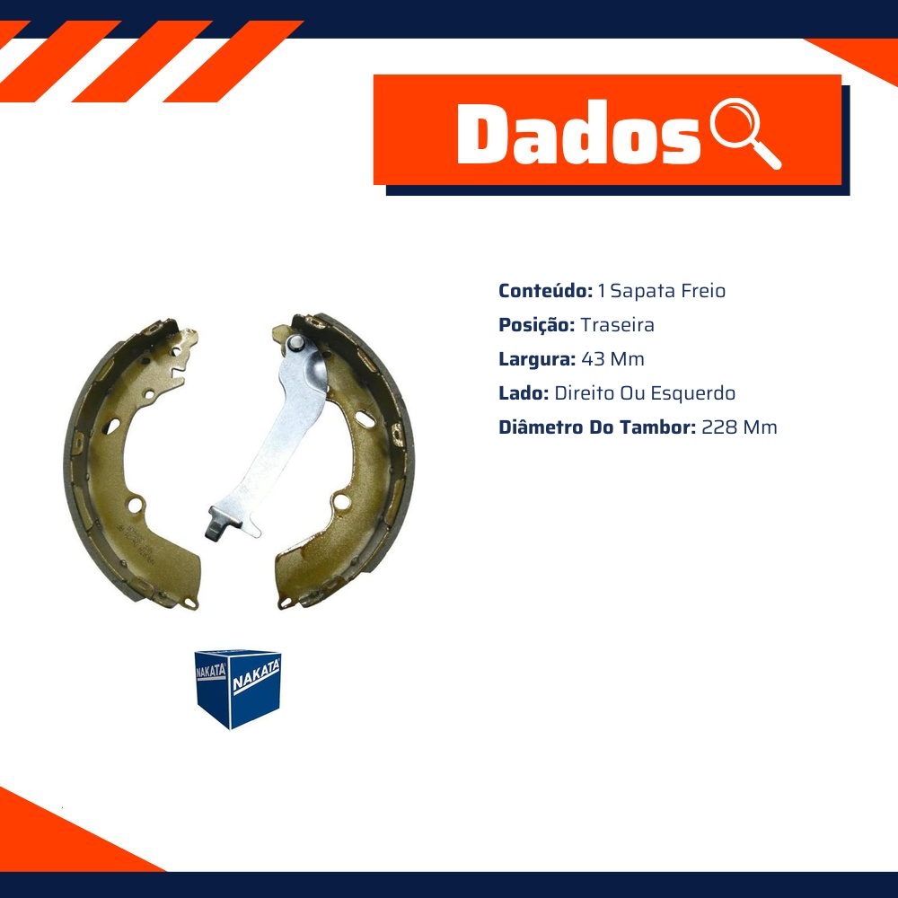 Sapata de Freio para Hyundai Creta - Nakata - NKF 3084CA