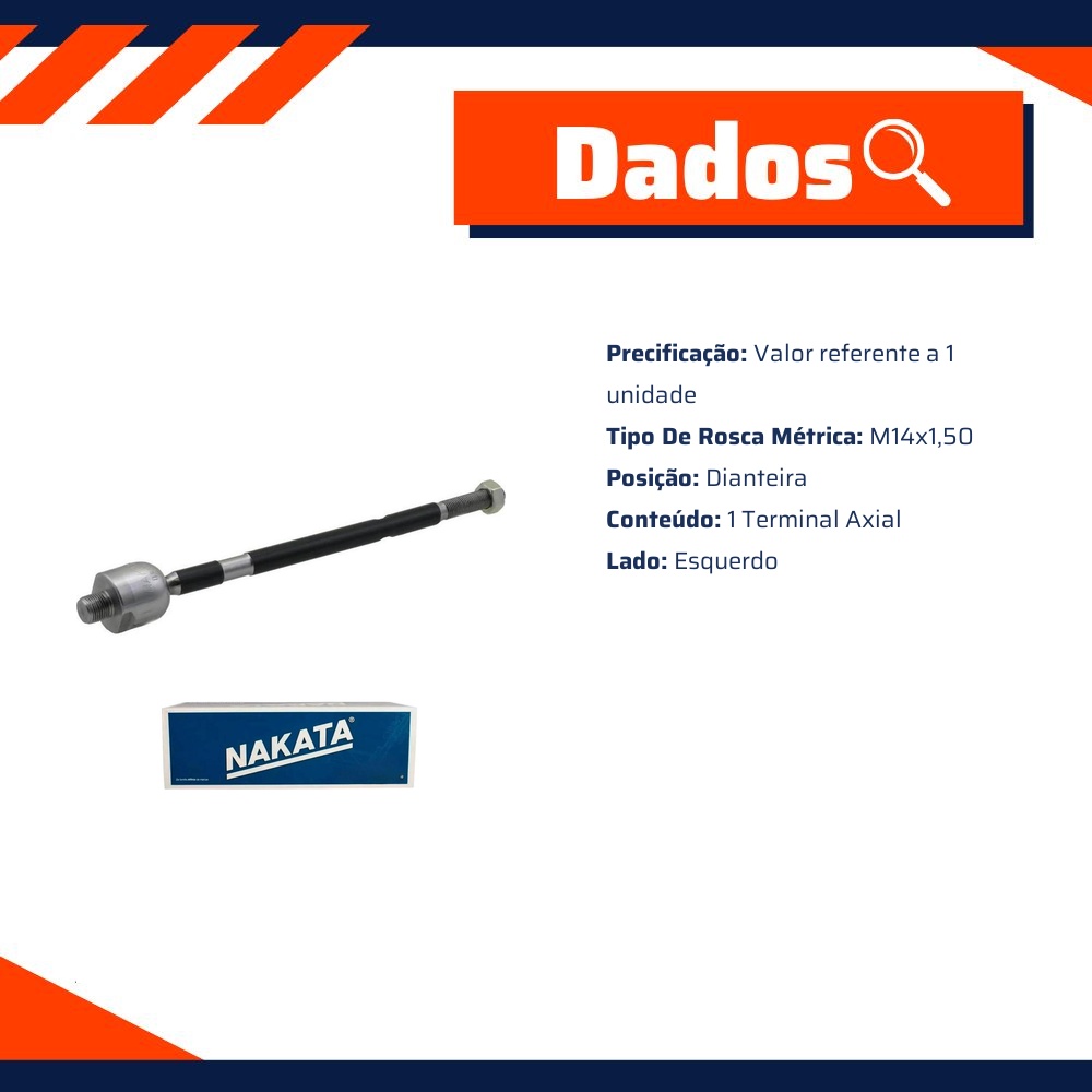 Terminal Axial Dianteiro para Chevrolet Cruze - Nakata - N 93050