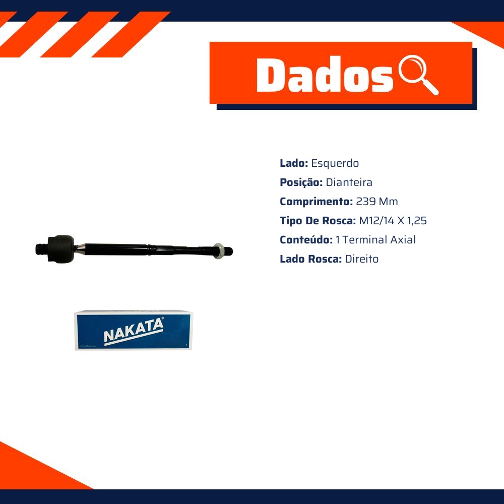 Terminal Axial Dianteiro para Nissan Kicks - Nakata - N 99303