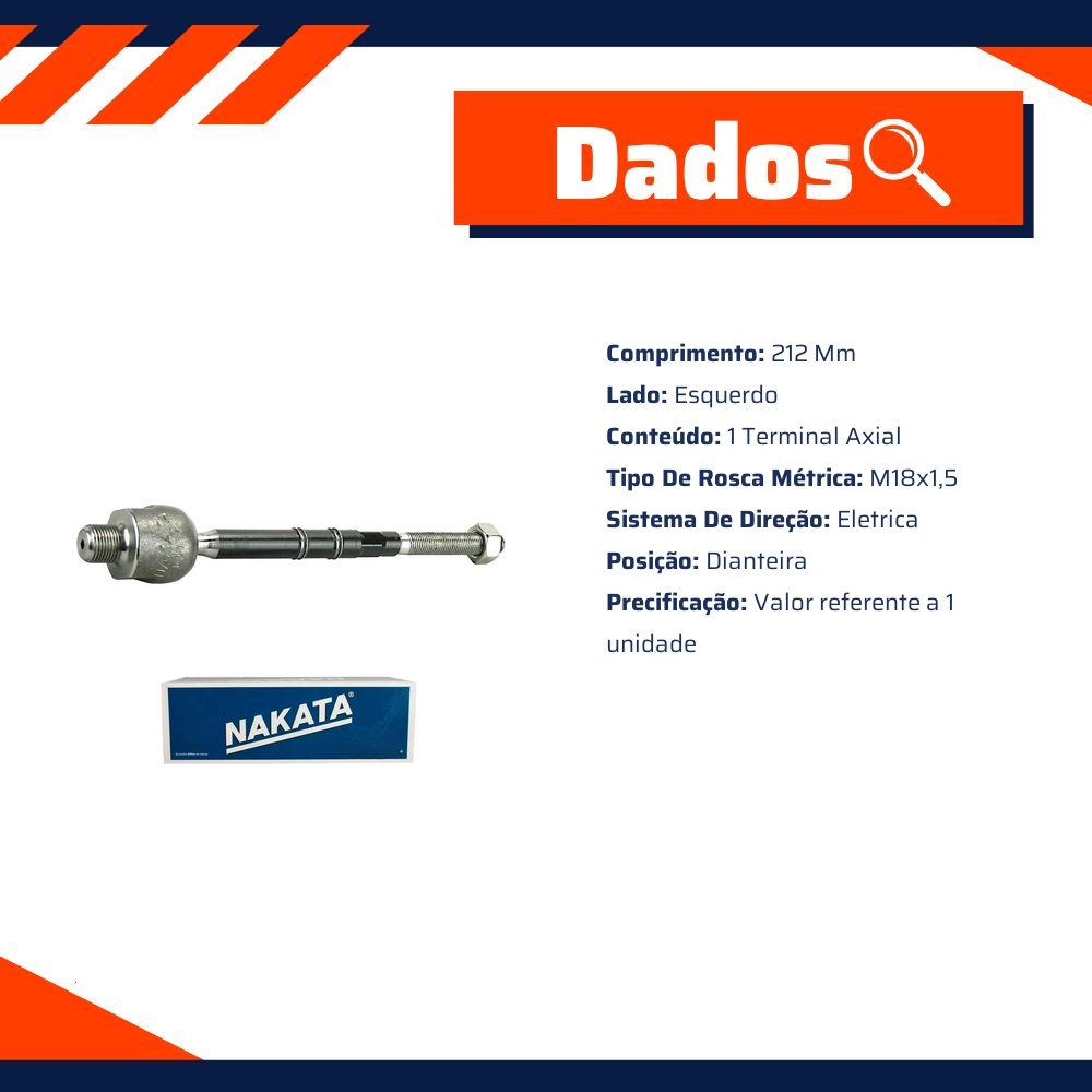 Terminal Axial Dianteiro Esquerdo para Honda FIT - Nakata - N 99078