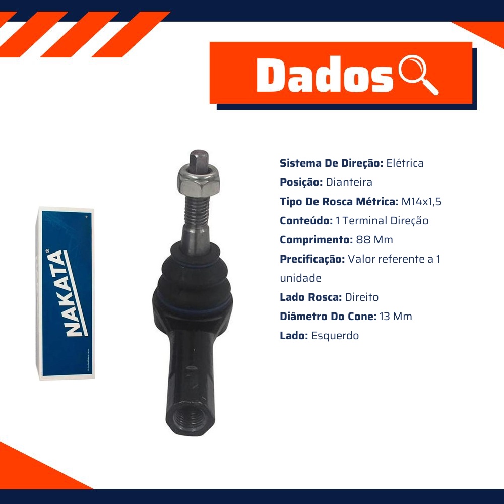 Terminal de Direção Dianteiro para Chevrolet Tracker - Nakata - N 93086