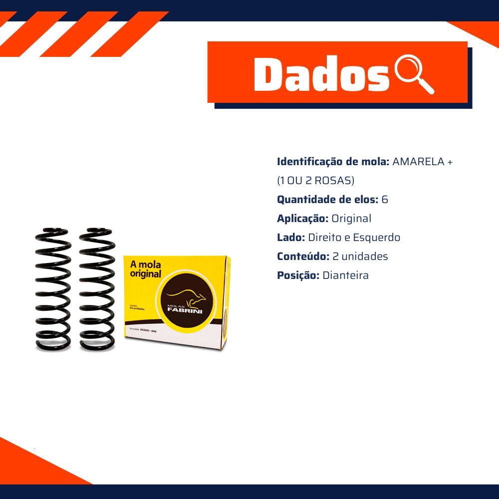 Par de Molas Dianteiras para Volkswagen Bora e Golf - Fabrini - I-VW0459-M