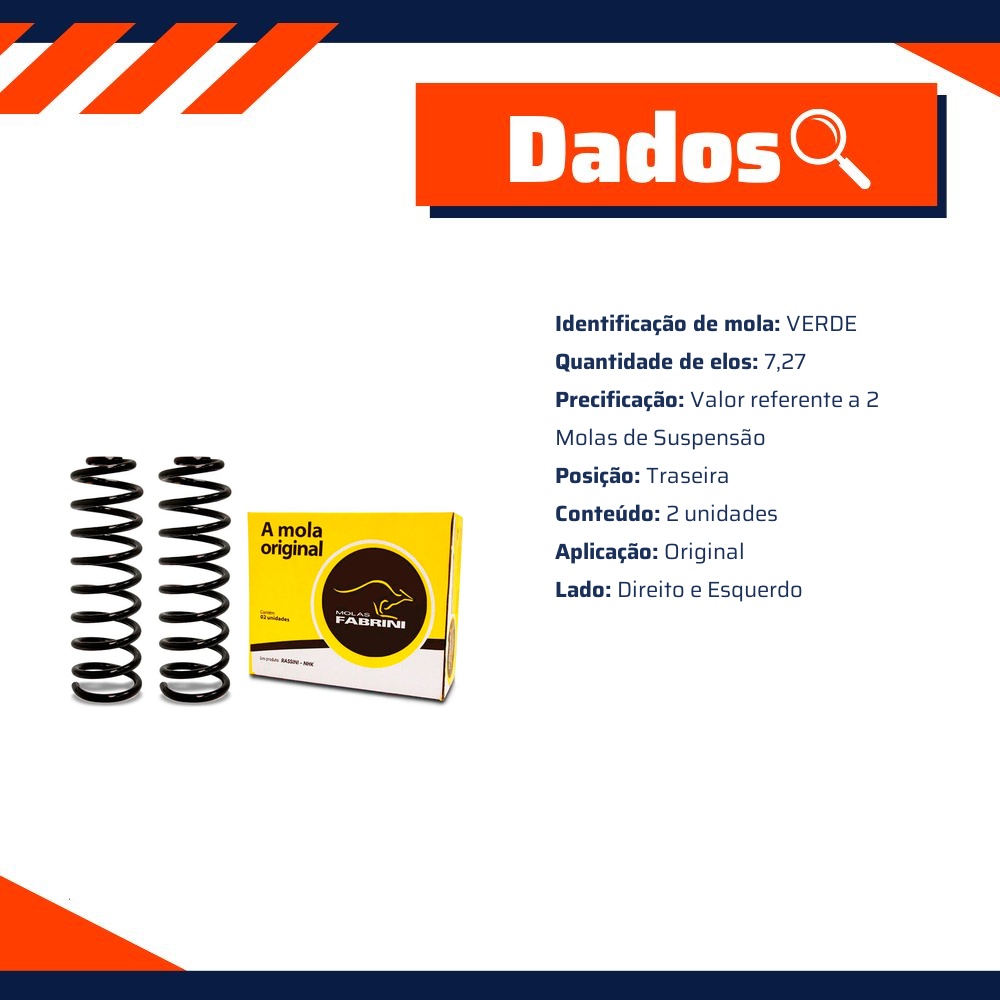 Par de Molas Traseiras para Suzuki Jimny - Fabrini - I-SZ0655