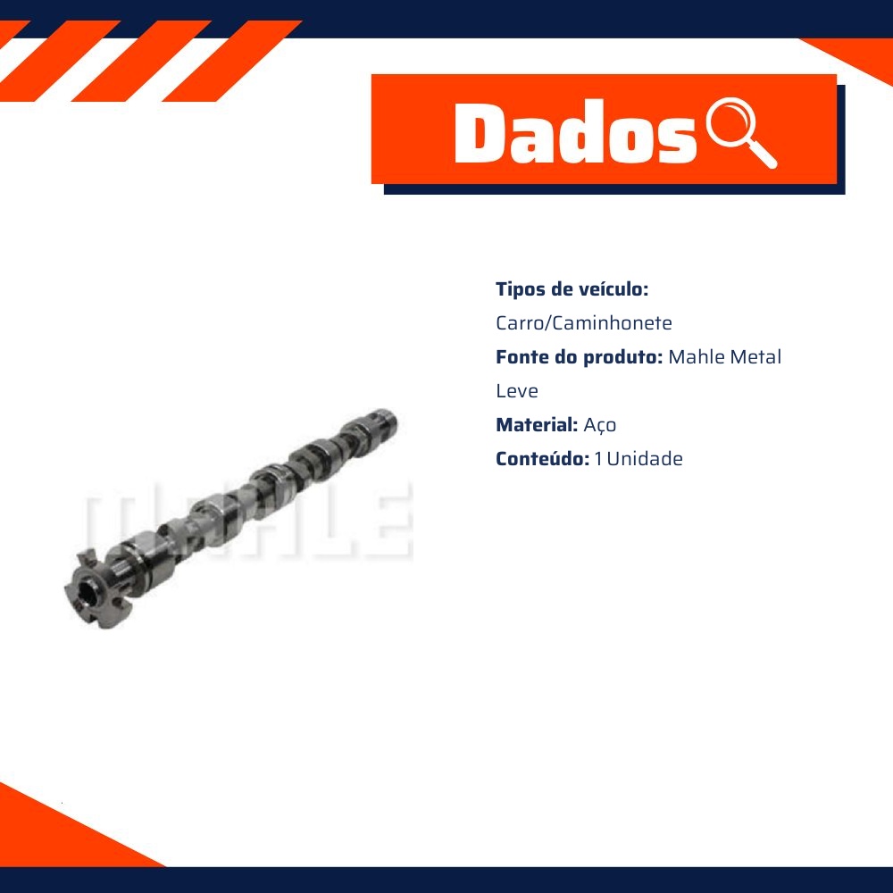 Eixo de Comando de Válvulas - Mahle Metal Leve - EV0140011