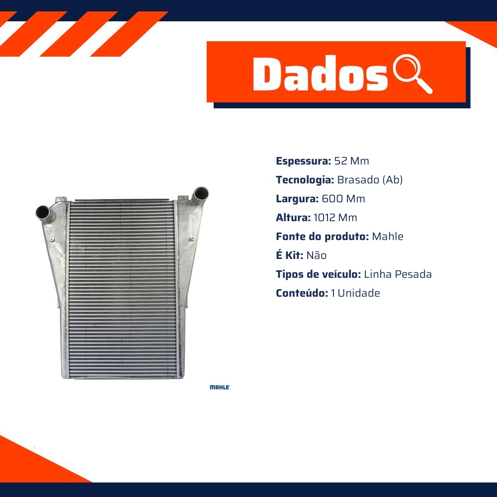 Intercooler para Mercedes-Benz LS 1938 e LS 2638 - Mahle Behr - CI 280 000P