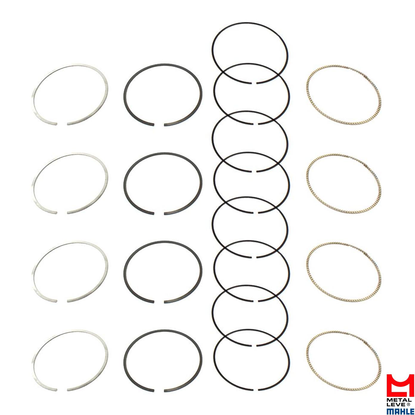 Jogo de Anéis do Pistão 0,25 4 Cilindros para Honda CB 600F Hornet - Mahle Metal Leve - TR.9279 0,25
