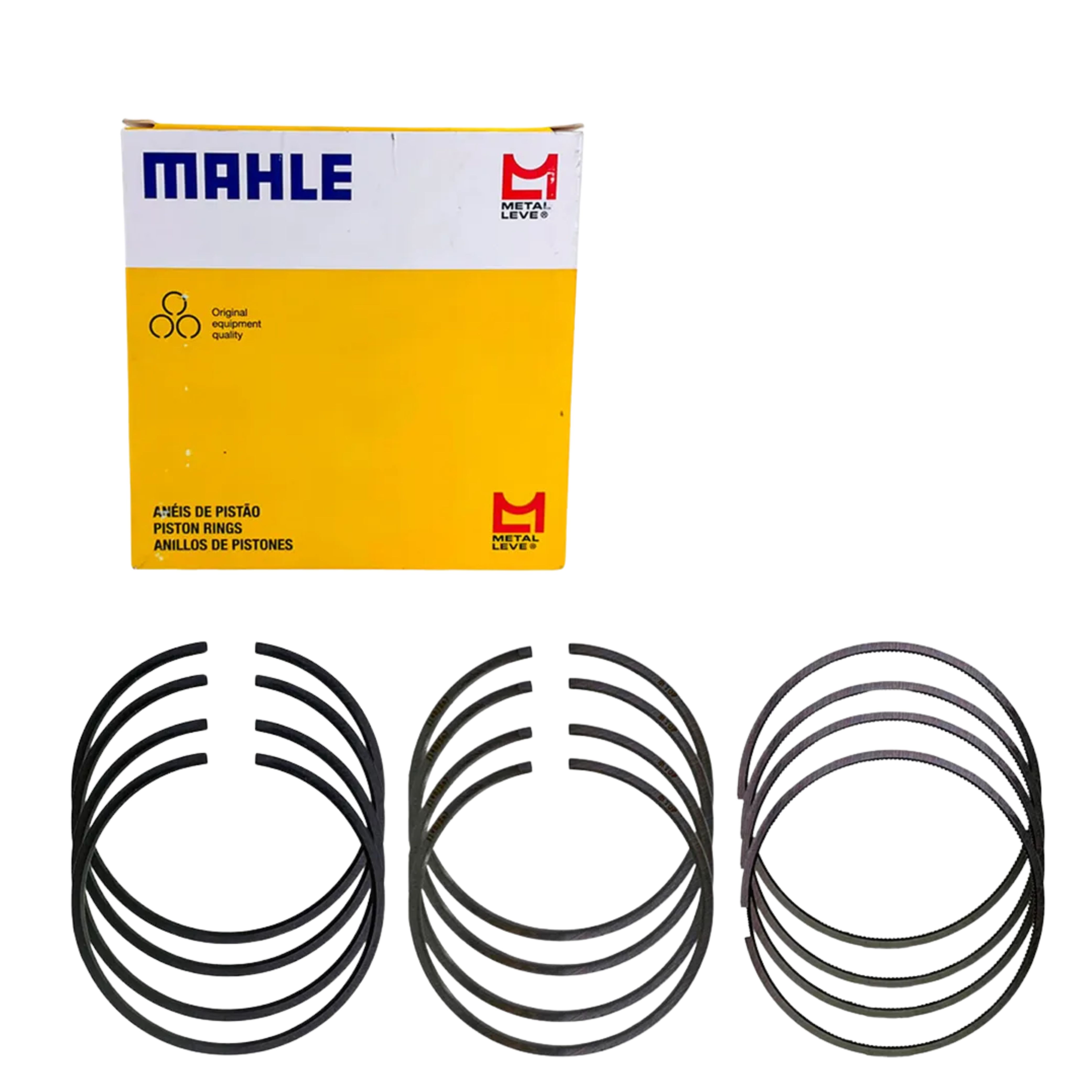 Jogo de Anéis do Pistão 1,00 4 Cilindros para Renault Master - Mahle Metal Leve - DL.9027 1,00