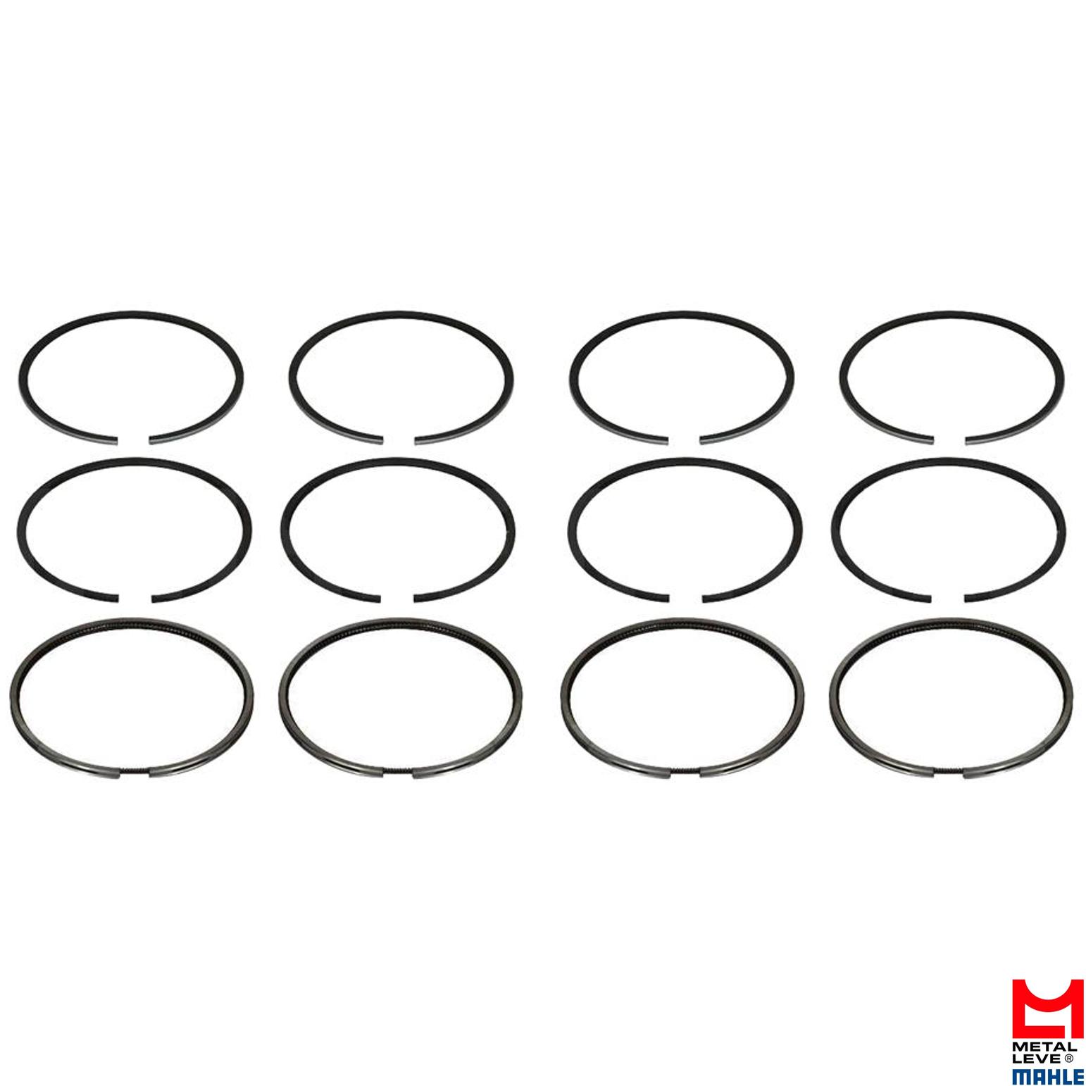 Jogo de Anéis do Pistão STD 4 Cilindros para Peugeot 504 - Mahle Metal Leve - DC.6396 STD