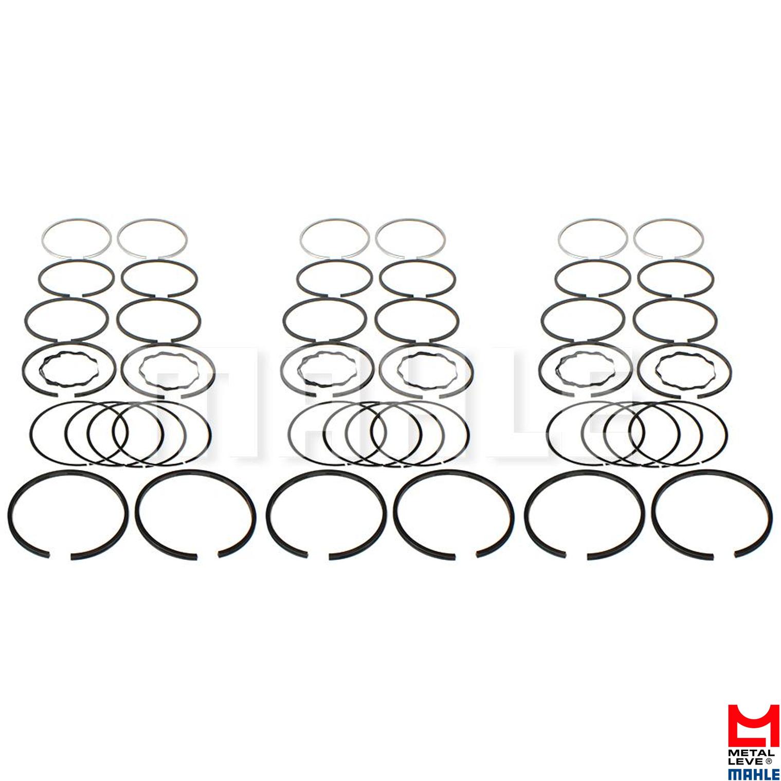 Jogo de Anéis do Pistão STD 6 Cilindros para FNM D 11000 - Mahle Metal Leve - CA.0447 STD