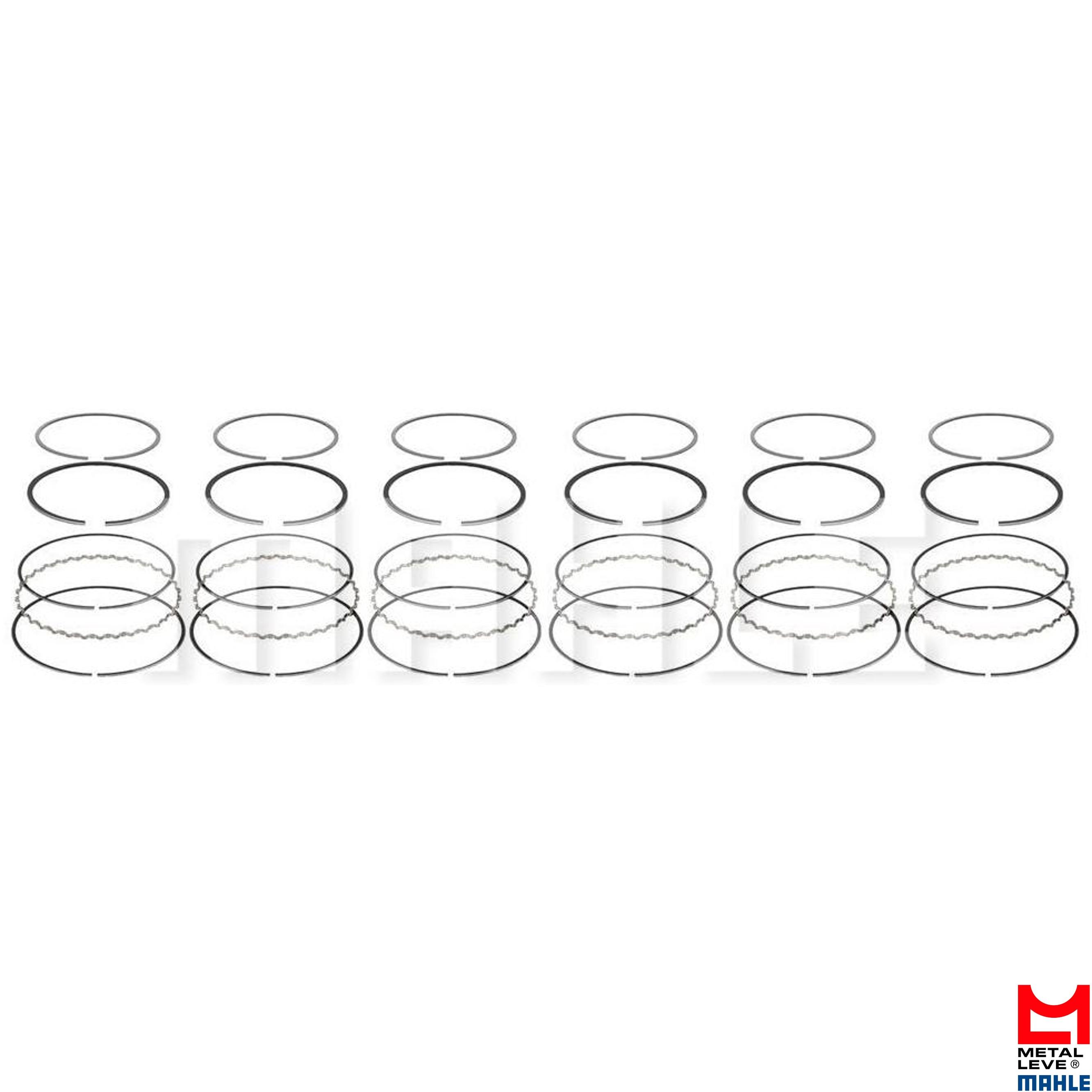Jogo de Anéis do Pistão STD 6 Cilindros para Mitsubishi 3000GT e Pajero - Mahle Metal Leve - TA.7566 STD