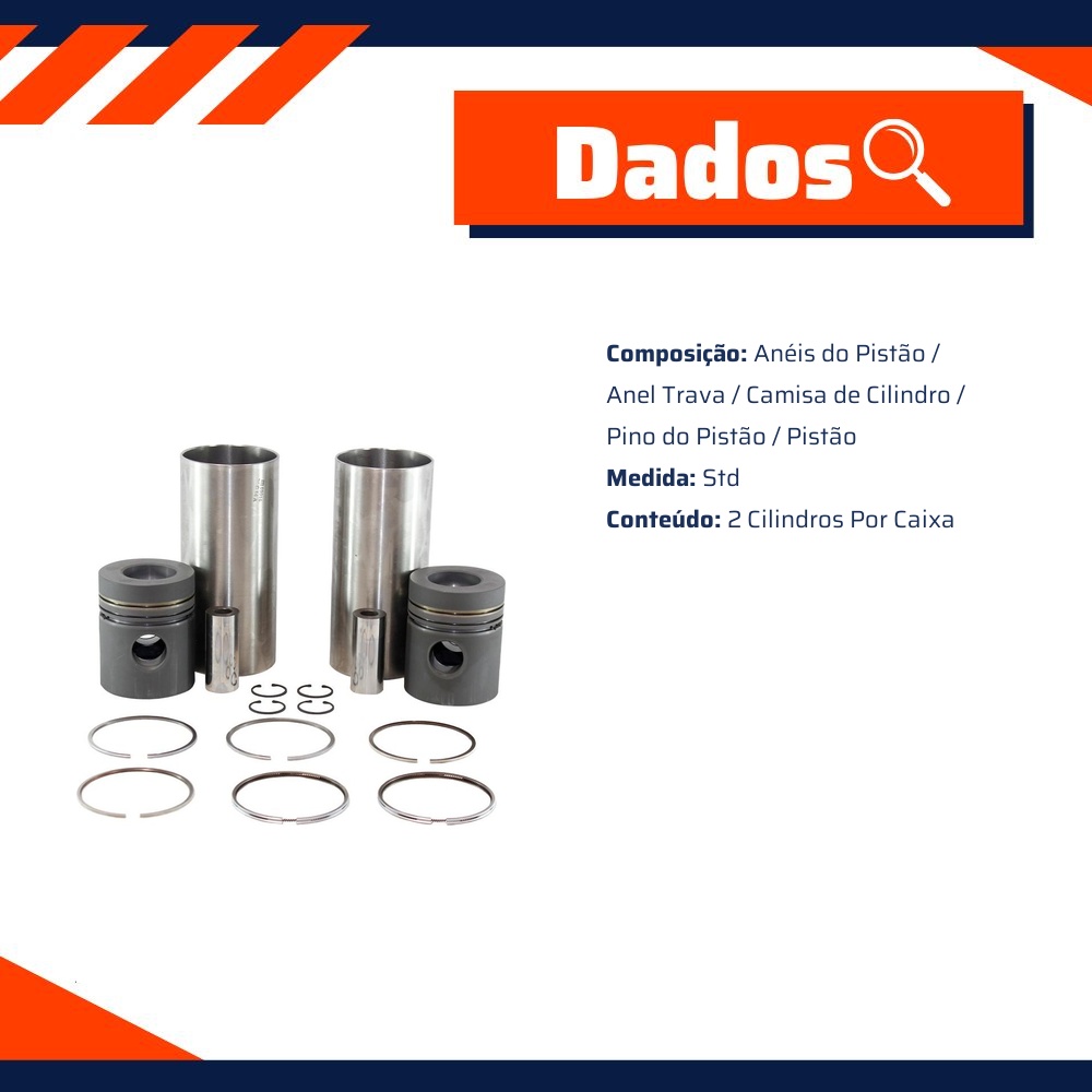 Kit para Motor STD para Dodge D-400 - Mahle Metal Leve - K1172 STD