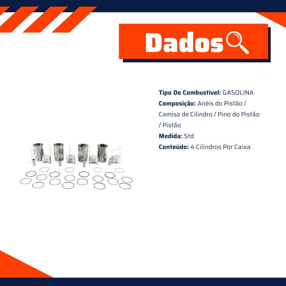 Kit para Motor STD para Ford Escort e Volkswagen Gol - Mahle Metal Leve - K2092 STD