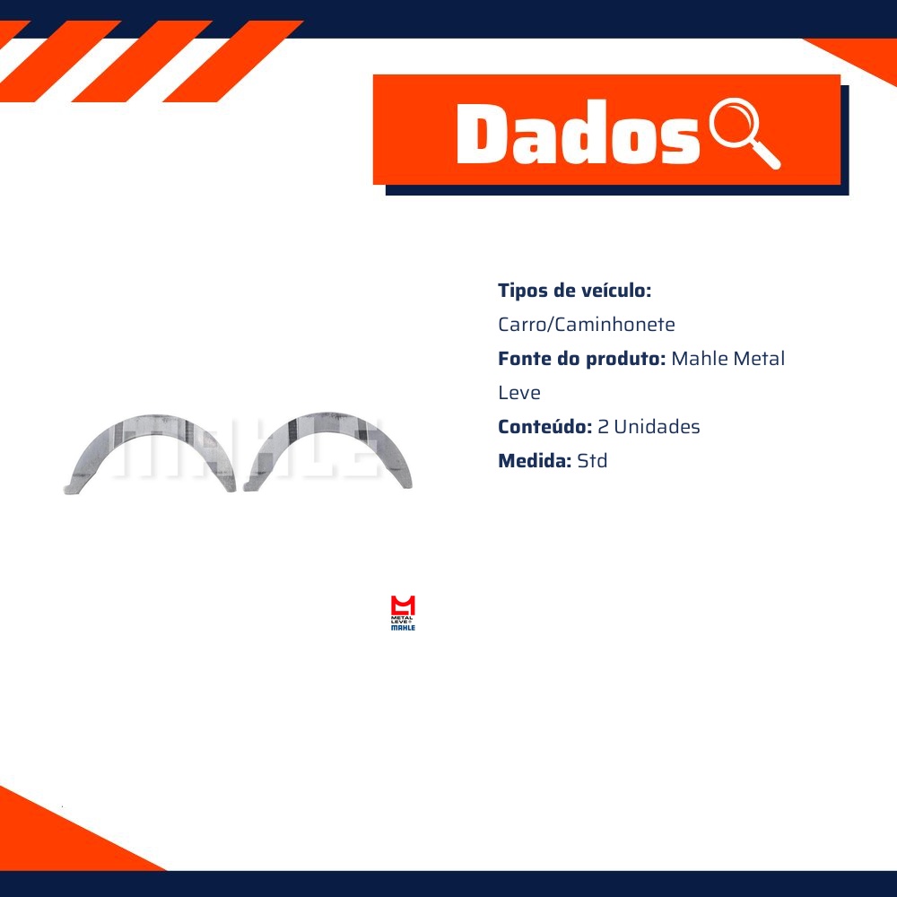 Par de Arruelas de Encosto STD - Mahle Metal Leve - AE-349-J STD