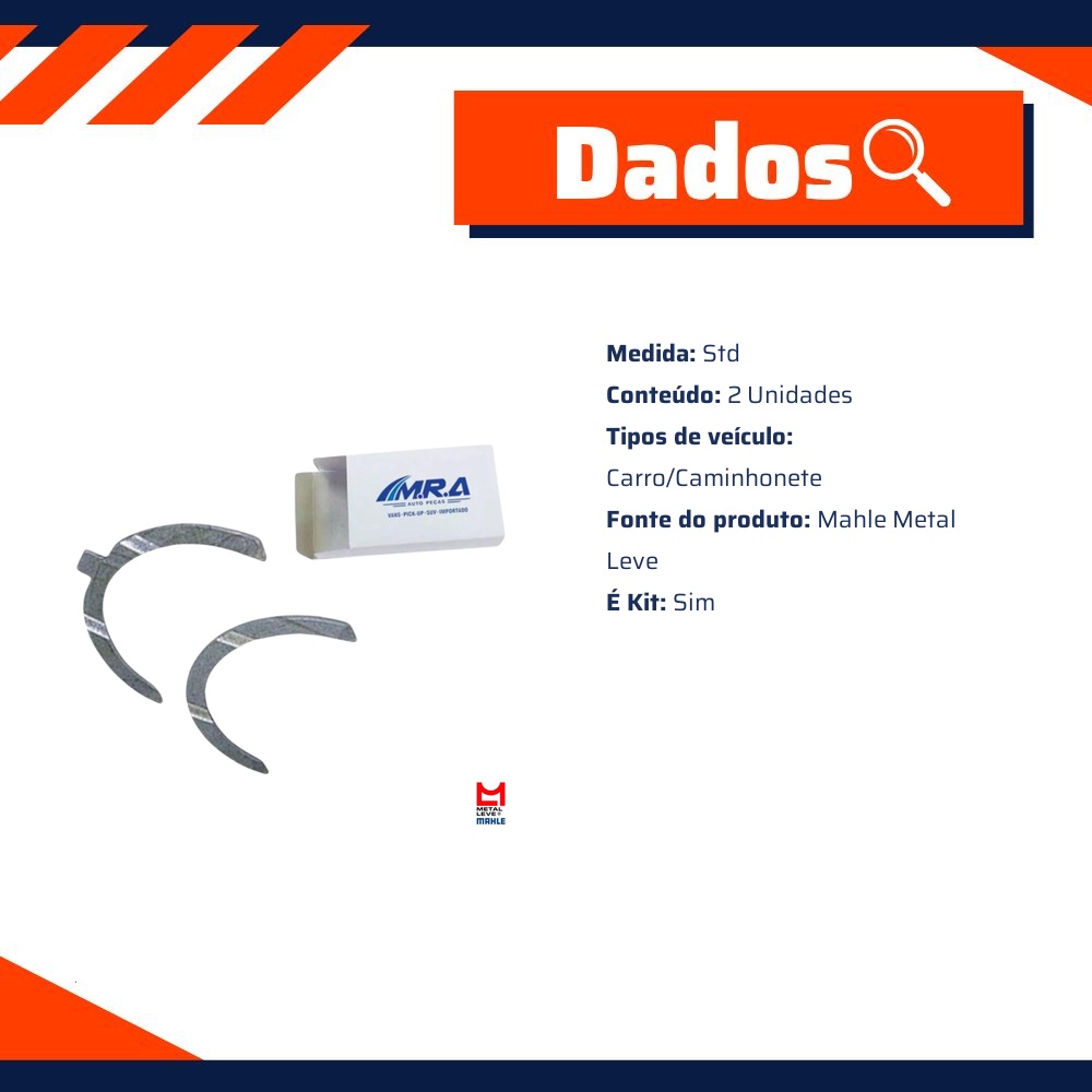 Par de Arruelas de Encosto STD - Mahle Metal Leve - AE-365-J STD