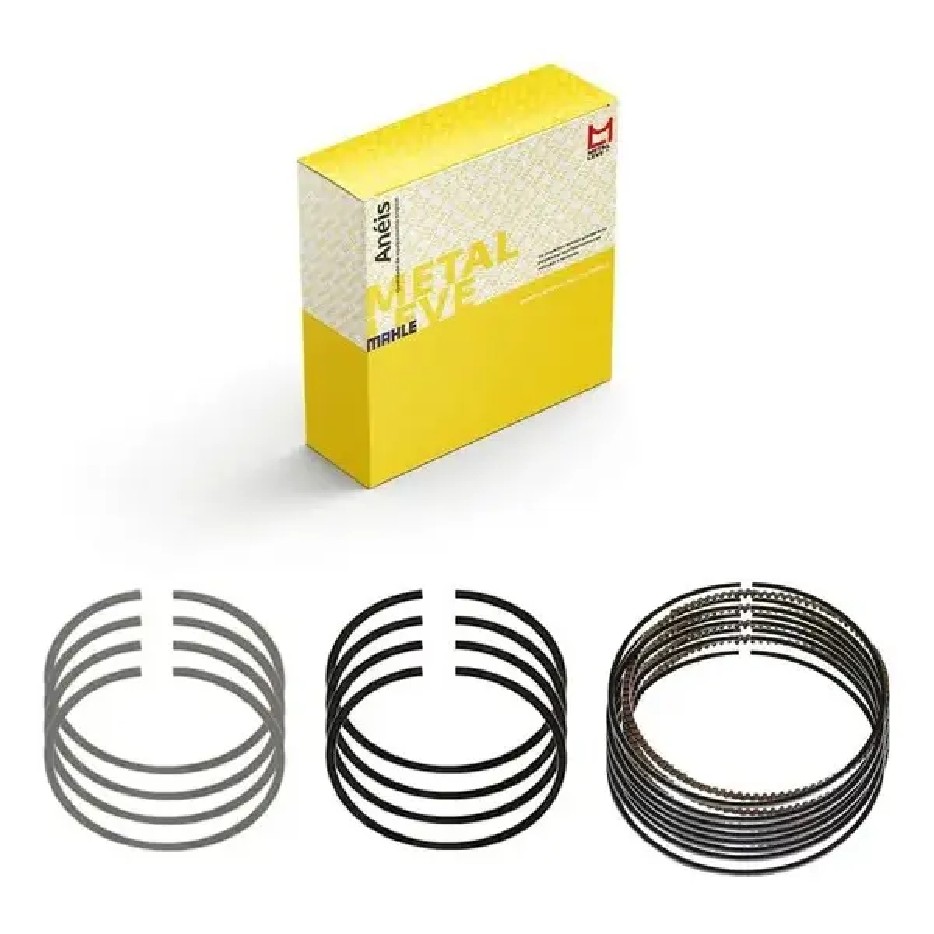 Jogo 5 Pistão com Anéis 0,50 para Ford Ranger e Troller T4 - Mahle Metal Leve - P&A9862 0,50