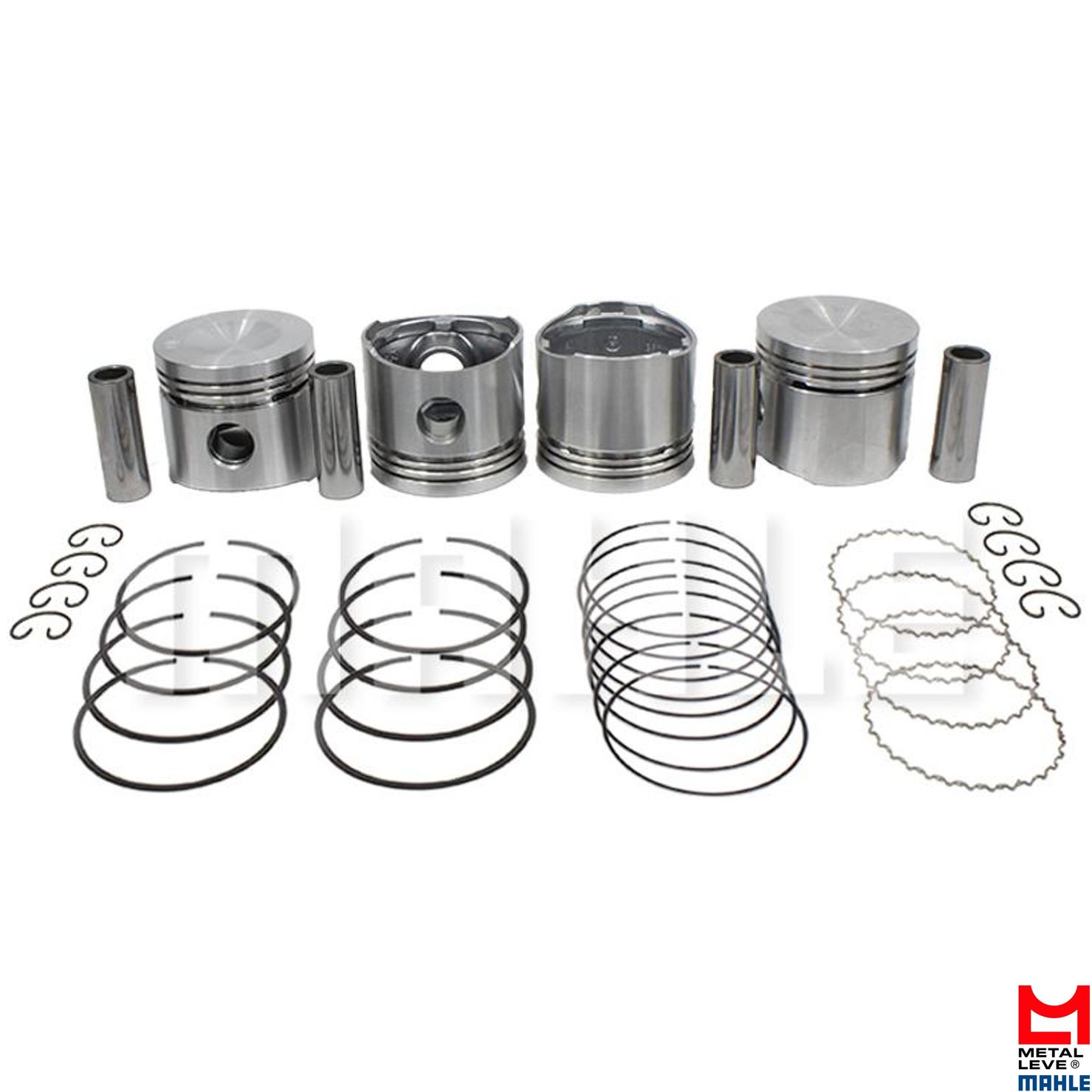 Jogo com 4 Pistões com Anéis 0,50 para Volkswagen Fusca - Mahle Metal Leve - P&A1083 0,50