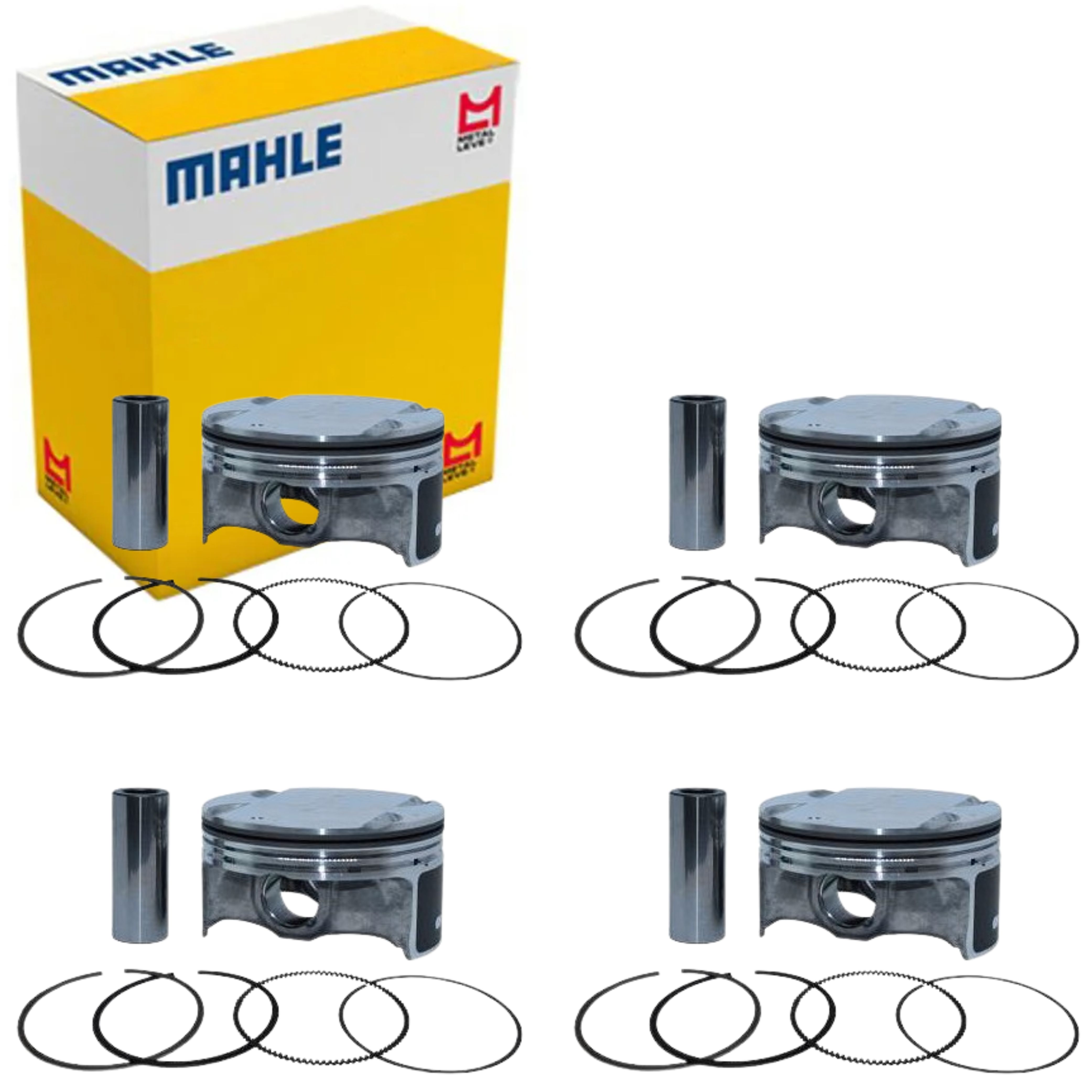 Jogo com 4 Pistões com Anéis 0,50 - Mahle Metal Leve - P&A9724 0,50