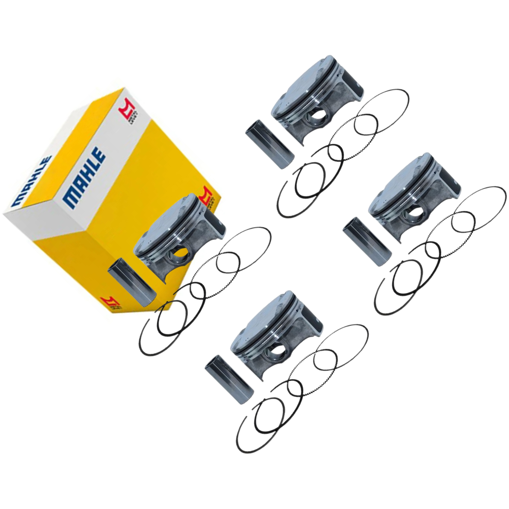 Jogo com 4 Pistões com Anéis 0,50 - Mahle Metal Leve - P&A9724 0,50