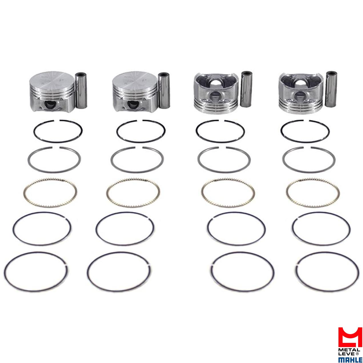 Jogo com 4 Pistões com Anéis STD para Renault Twingo - Mahle Metal Leve - P&A9268 STD
