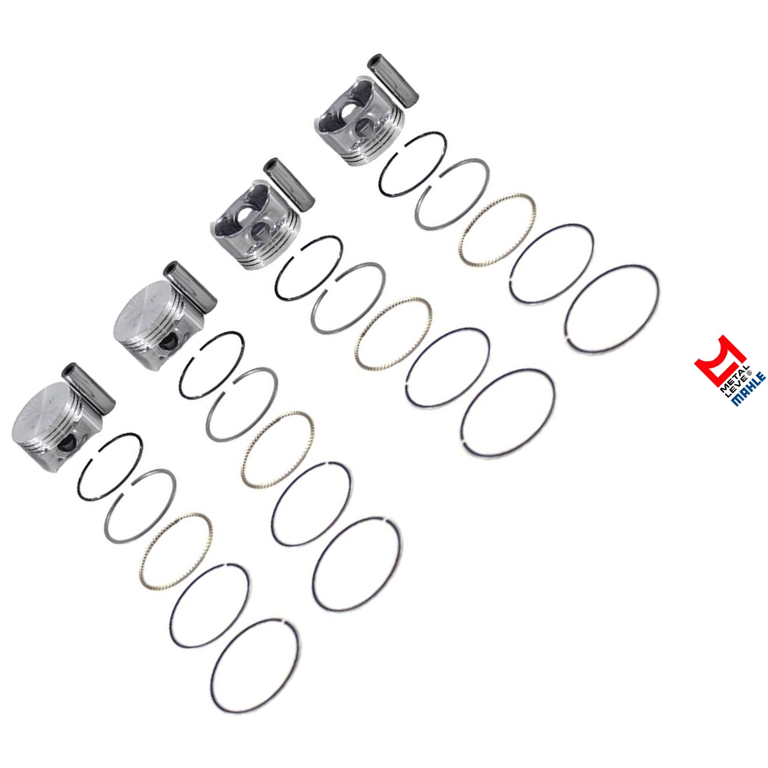 Jogo com 4 Pistões com Anéis STD para Renault Twingo - Mahle Metal Leve - P&A9268 STD