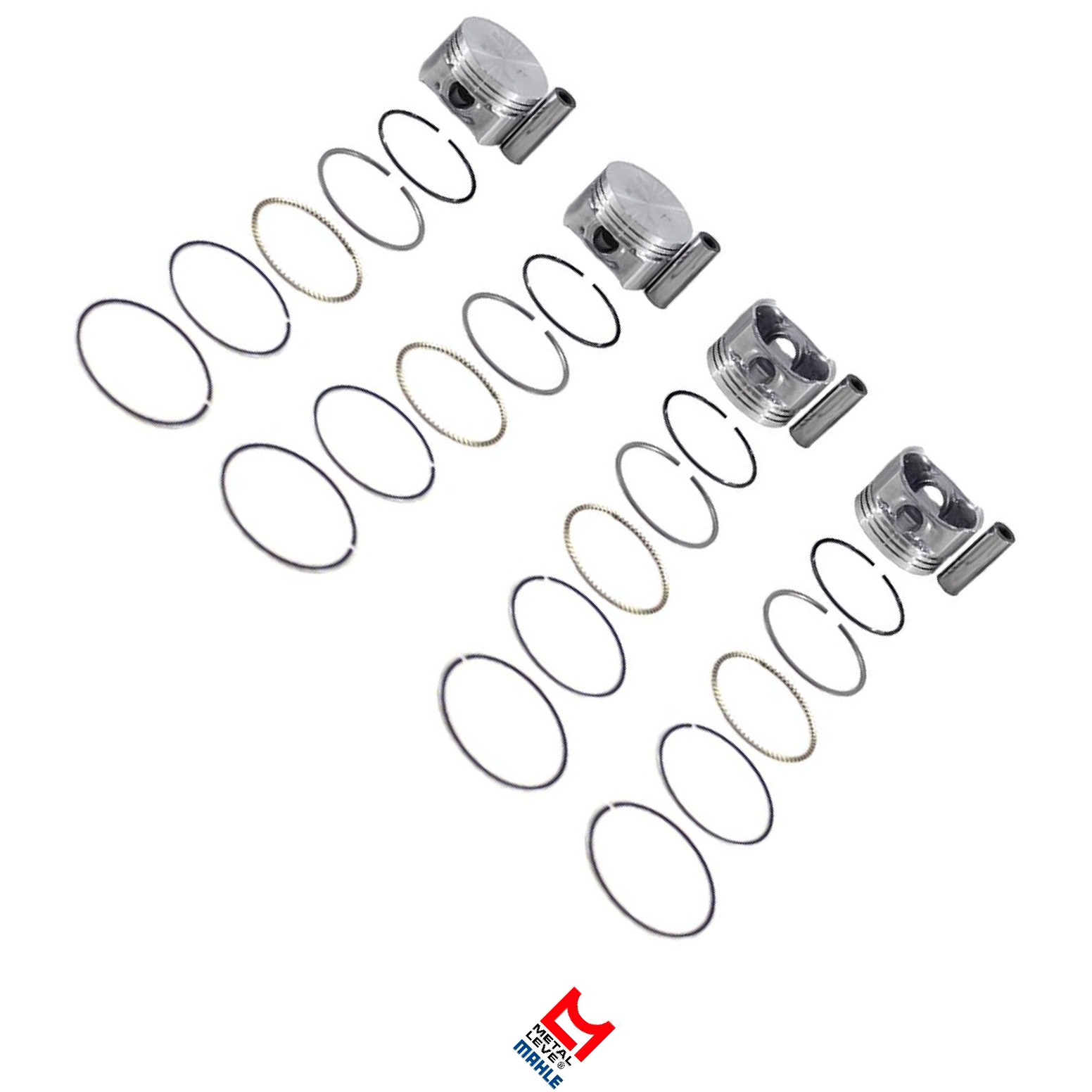 Jogo com 4 Pistões com Anéis STD para Renault Twingo - Mahle Metal Leve - P&A9268 STD