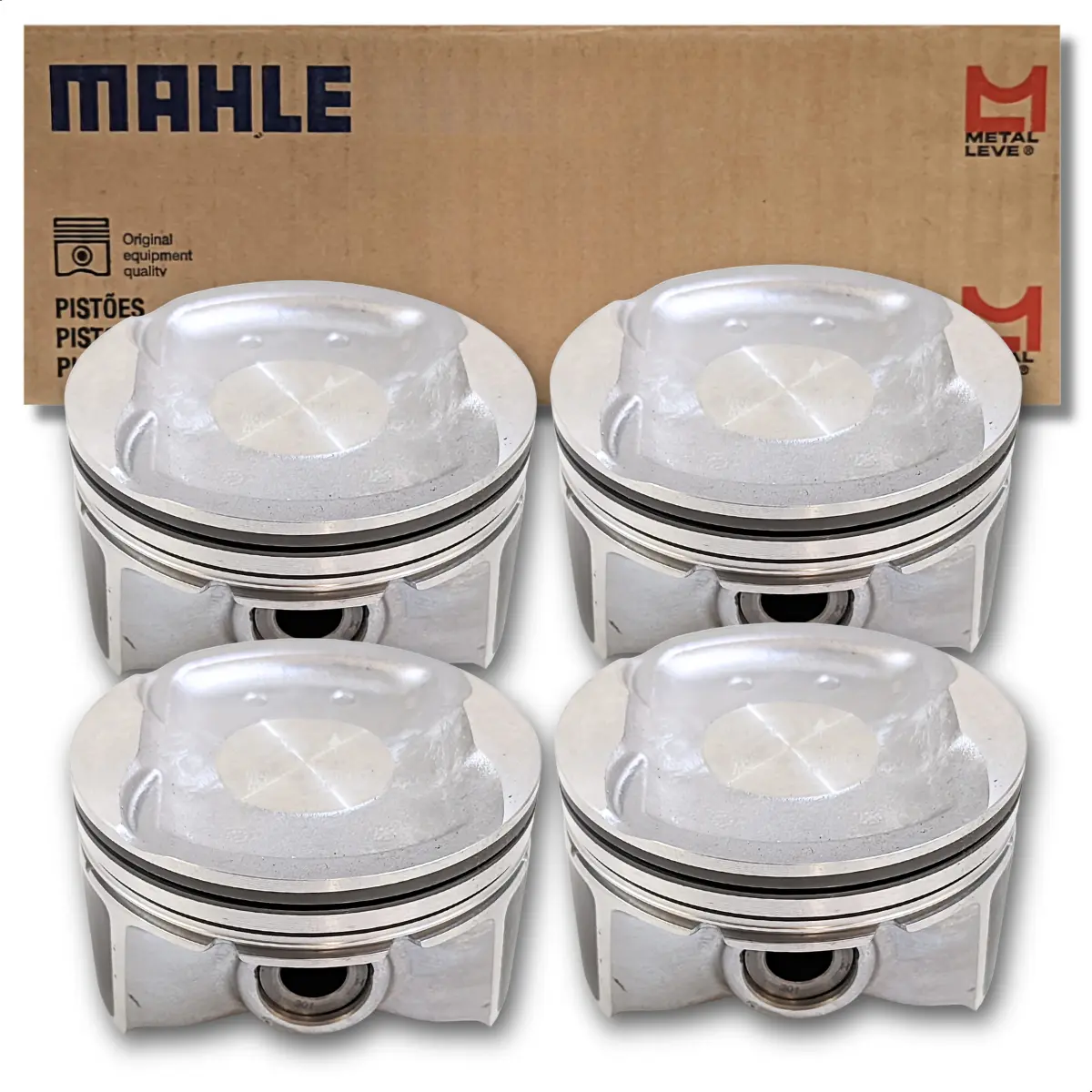 Jogo com 4 Pistões com Anéis STD para Nissan Sentra e Renault Fluence - Mahle Metal Leve - P&A9774 STD