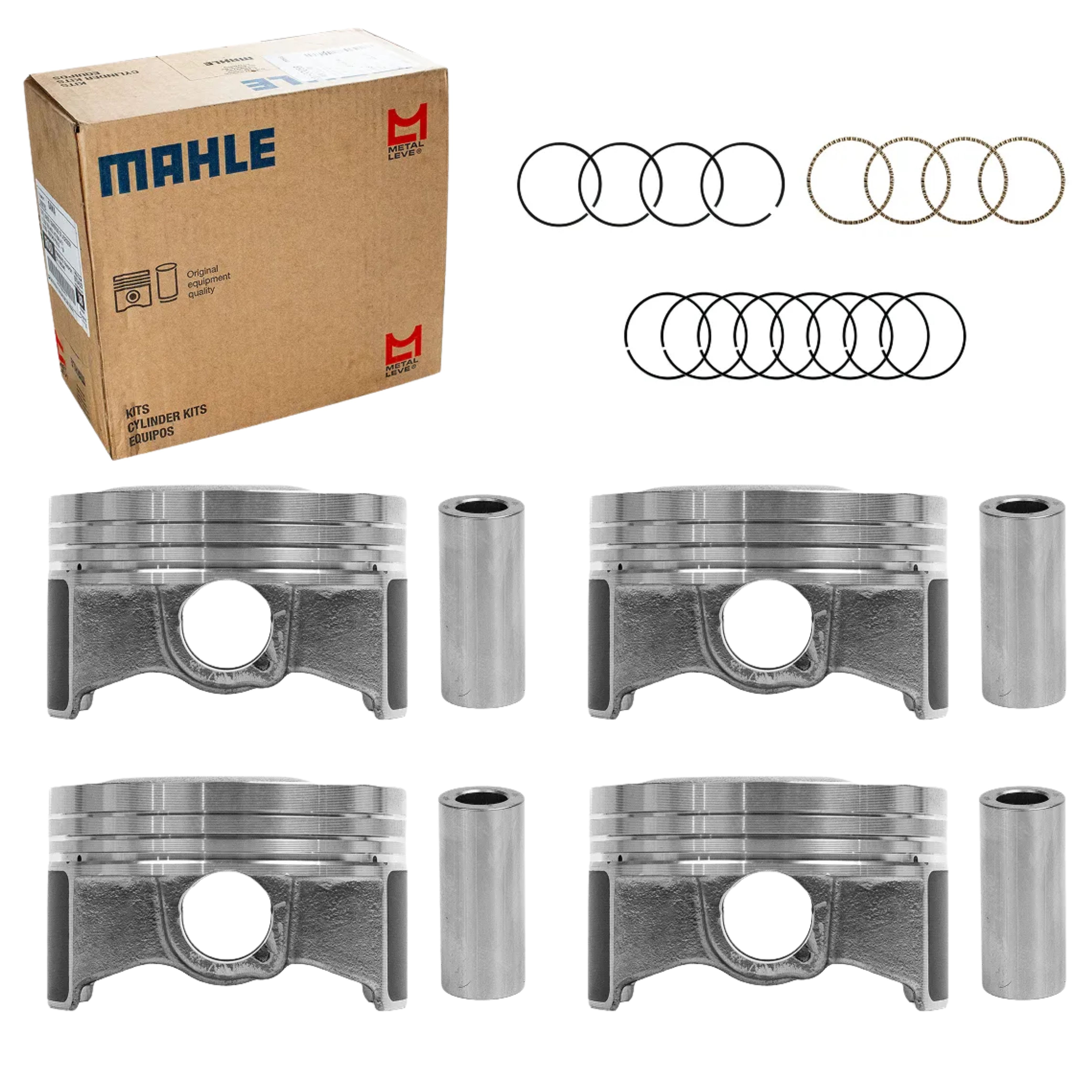 Jogo com 4 Pistões com Anéis STD para Honda Civic e HR-V - Mahle Metal Leve - P&A9832 STD