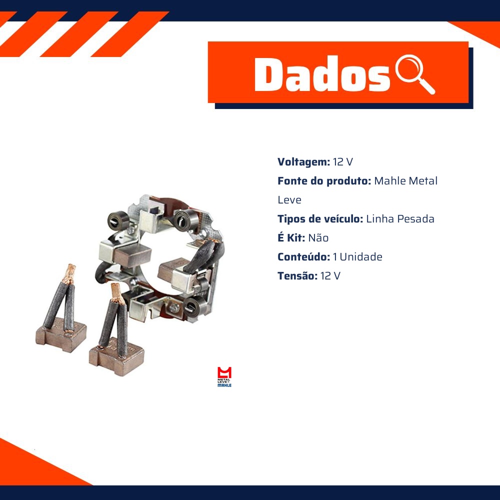 Porta Escovas do Motor de Partida para Puma 914 - Mahle Metal Leve - MSX 289