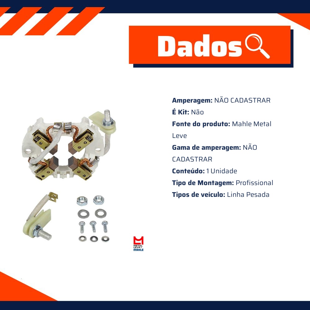 Porta Escovas do Motor Elétrico - Mahle Metal Leve - MMX 724