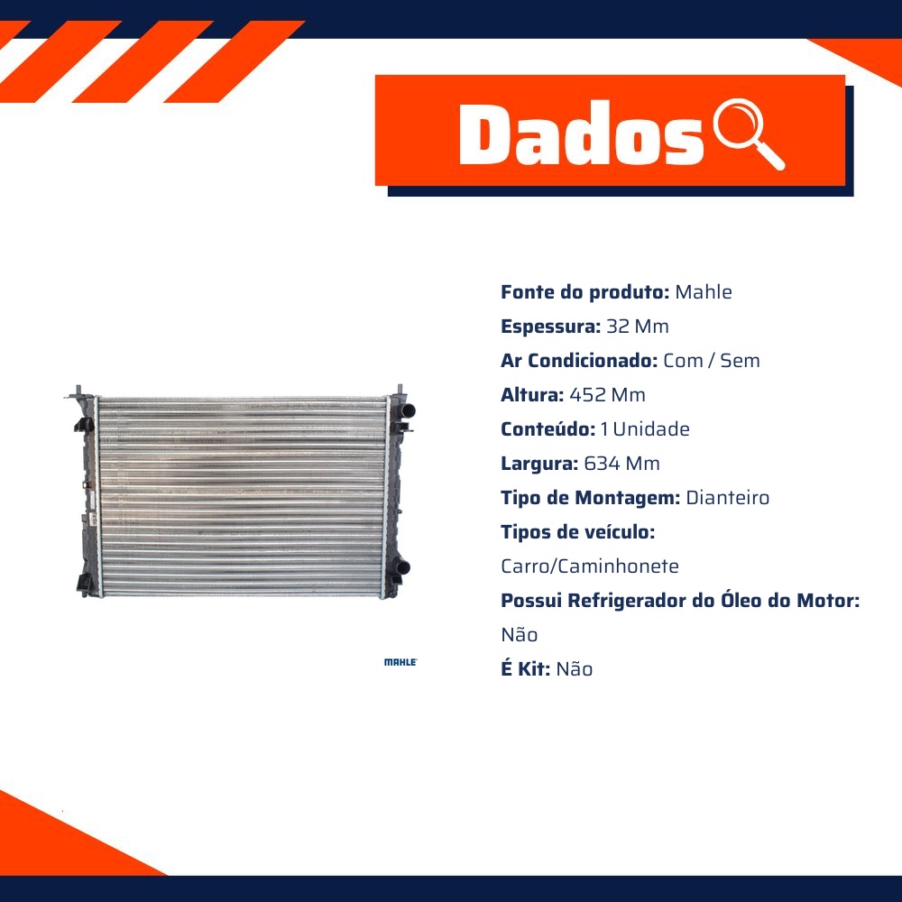 Radiador de Água para Renault Laguna - Mahle Behr - CR 311 000P