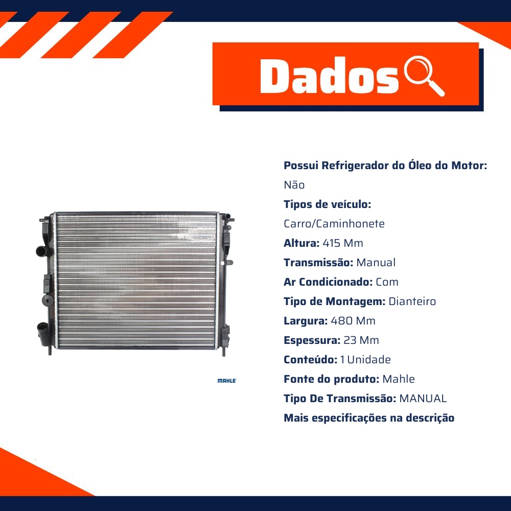 Radiador de Água - Mahle Behr - CR 604 001S