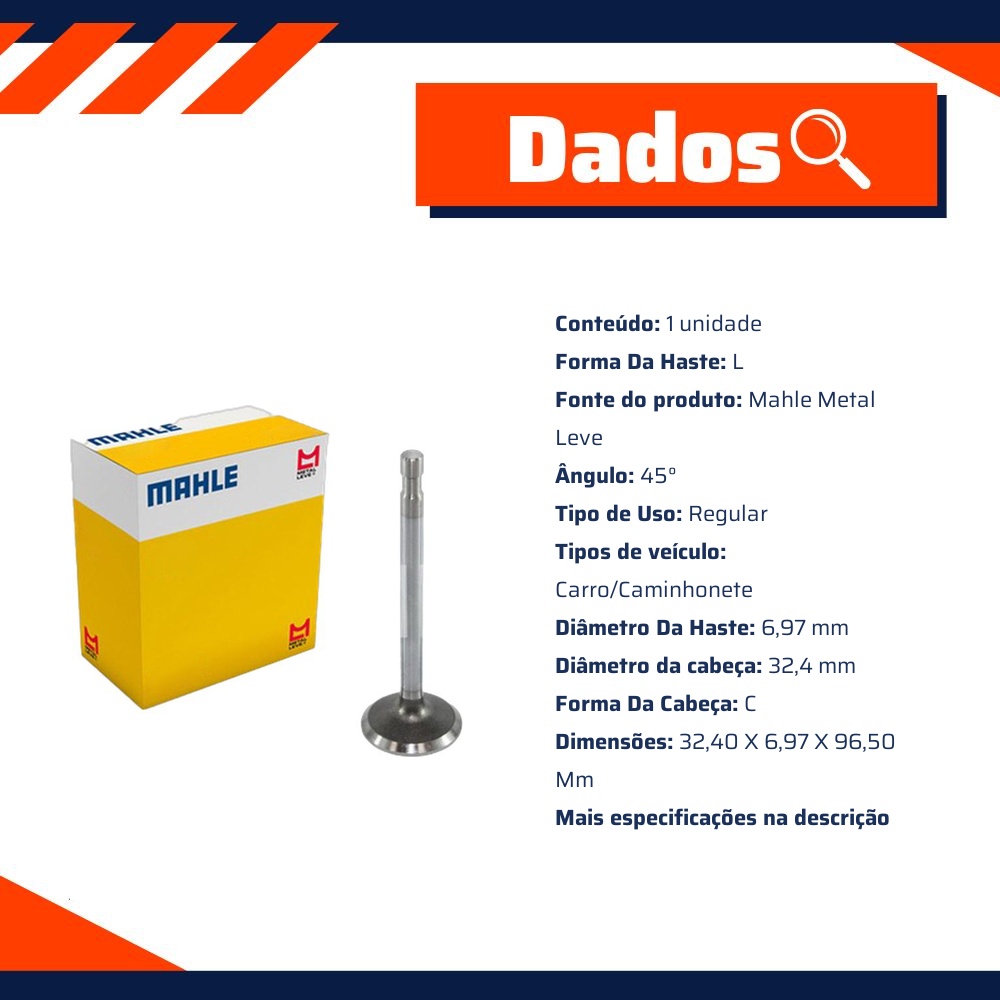 Válvula de Admissão - Mahle Metal Leve - VA0590043 STD