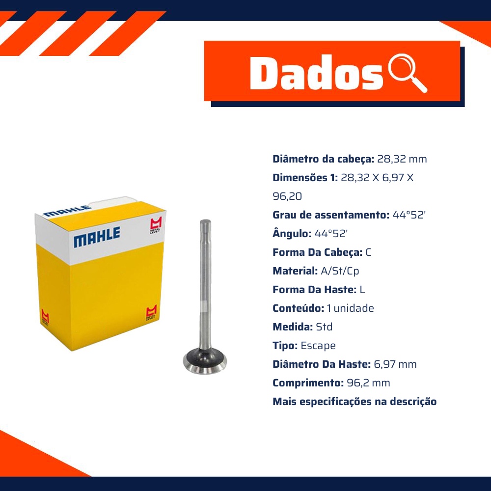 Válvula de Escape - Mahle Metal Leve - VE0590042 STD