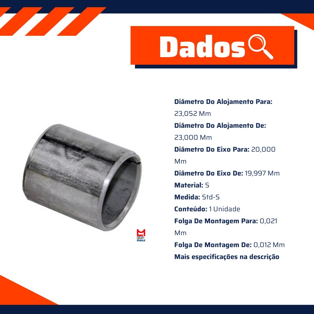 Bucha de Biela Spa Std-S - Mahle Metal Leve - SBG-598-U STD-S SPA