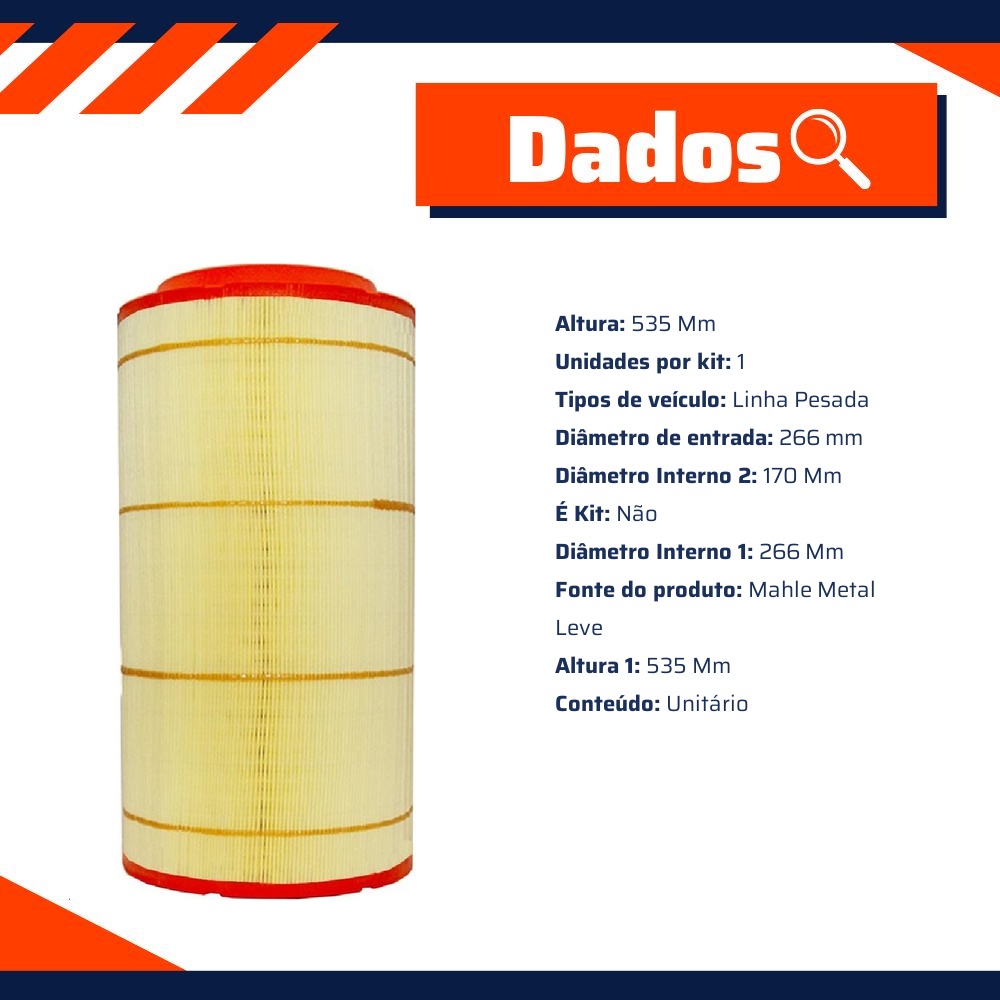 Filtro de Ar do Motor - Mahle Metal Leve - LX1313/2