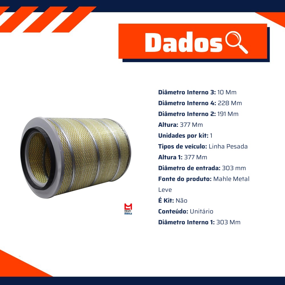 Filtro de Ar do Motor - Mahle Metal Leve - LX531