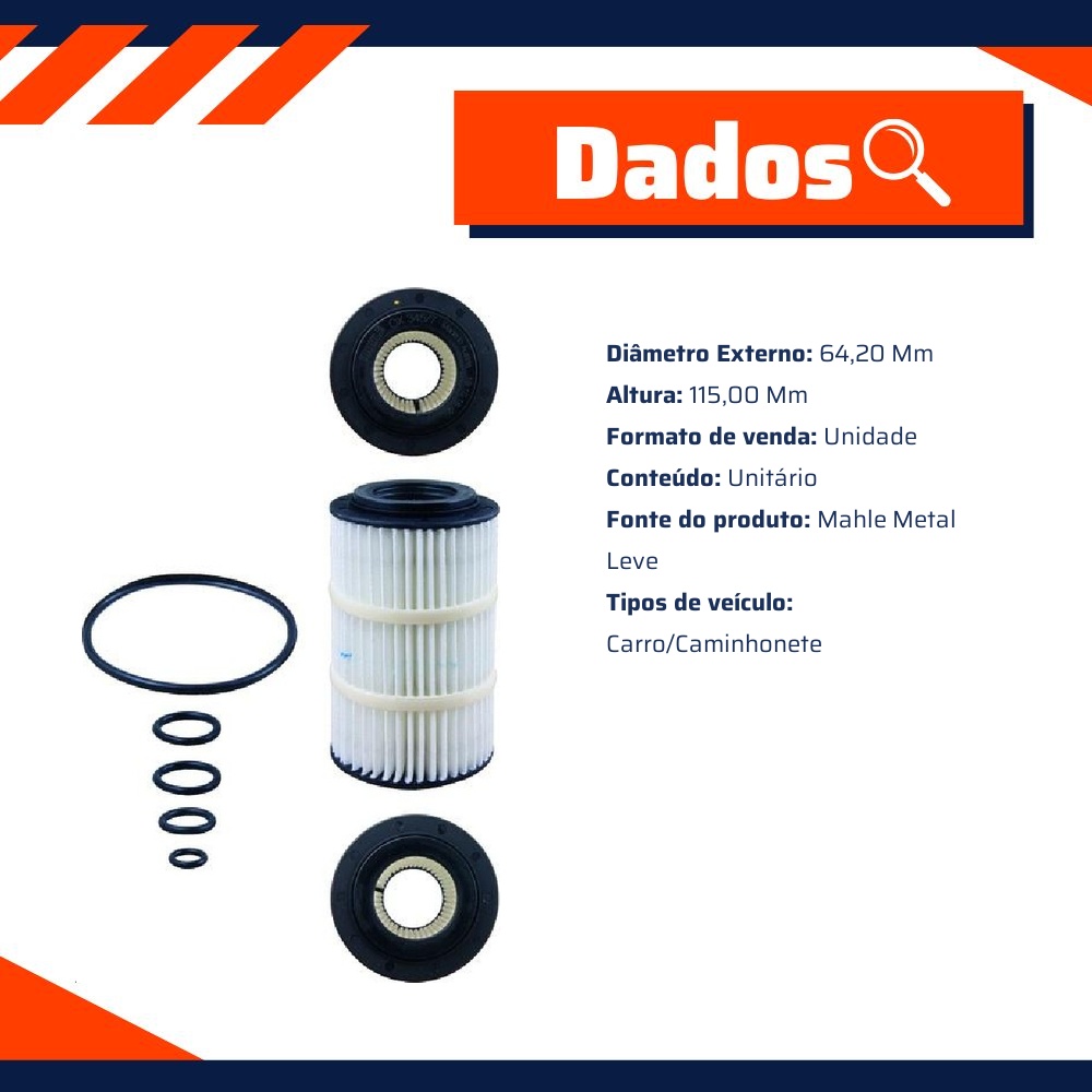 Filtro de Óleo Lubrificante - Mahle Metal Leve - OX345/7D