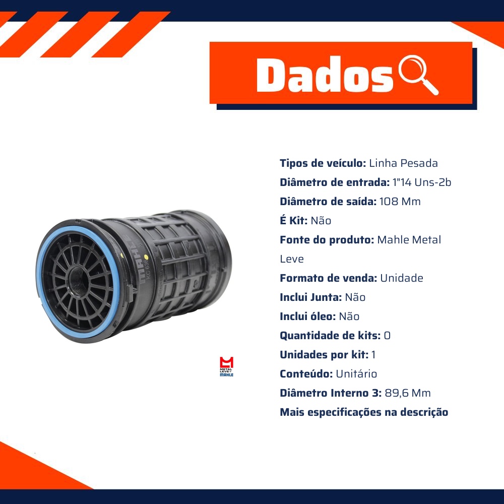 Filtro Blindado de Combustível - Mahle Metal Leve - KC636