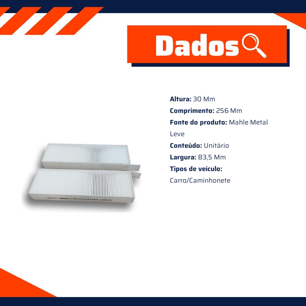 Filtro de Ar da Cabine para Peugeot 208 - Mahle Metal Leve - LA1256/S