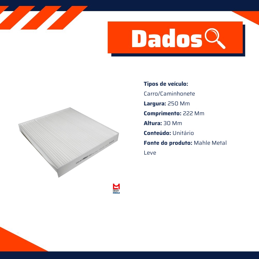 FIltro de Ar Condicionado Cabine - Mahle Metal Leve - LA343