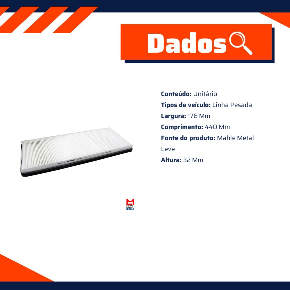 FIltro de Ar Condicionado Cabine - Mahle Metal Leve - LA678