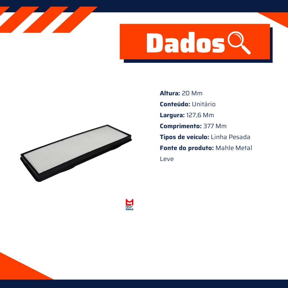 FIltro de Ar Condicionado Cabine - Mahle Metal Leve - LA702